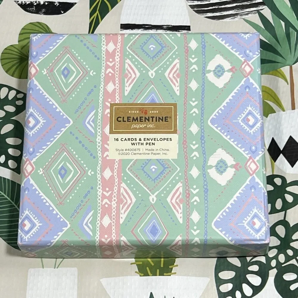 Clementine Cactus Thank You Cards and Pen Set of 16 Cards & Envelopes Succulents